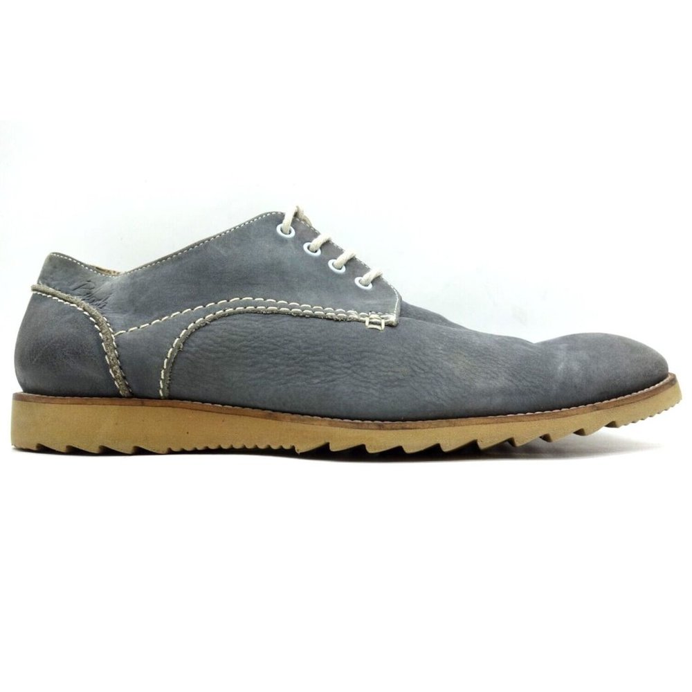 Ruosh Gray Leather Casual Lace Up Oxfords Shoes Men's 11 UK / US 12